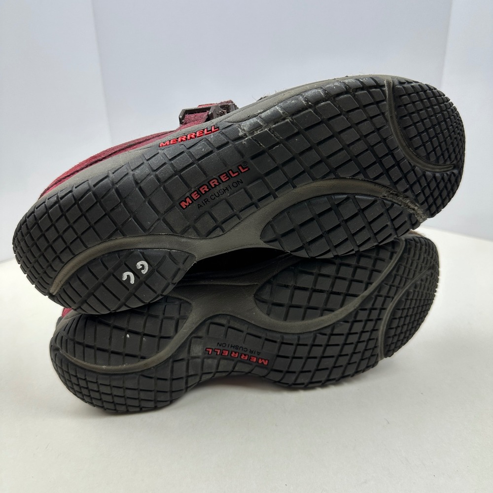 Merrell Encore Groove Wool Suede Clogs Brown Burgundy Buckle Slip On Mules Sz 7 - Picture 9 of 10